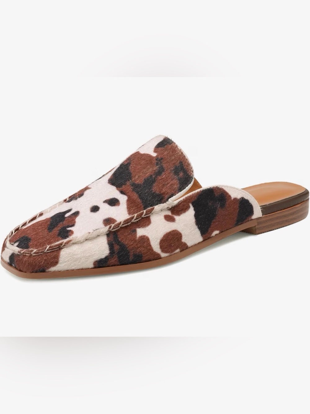 S35 COW Slip-On Suede Mule Square Toe Slip Loafers Flats Slide Shoes NEW